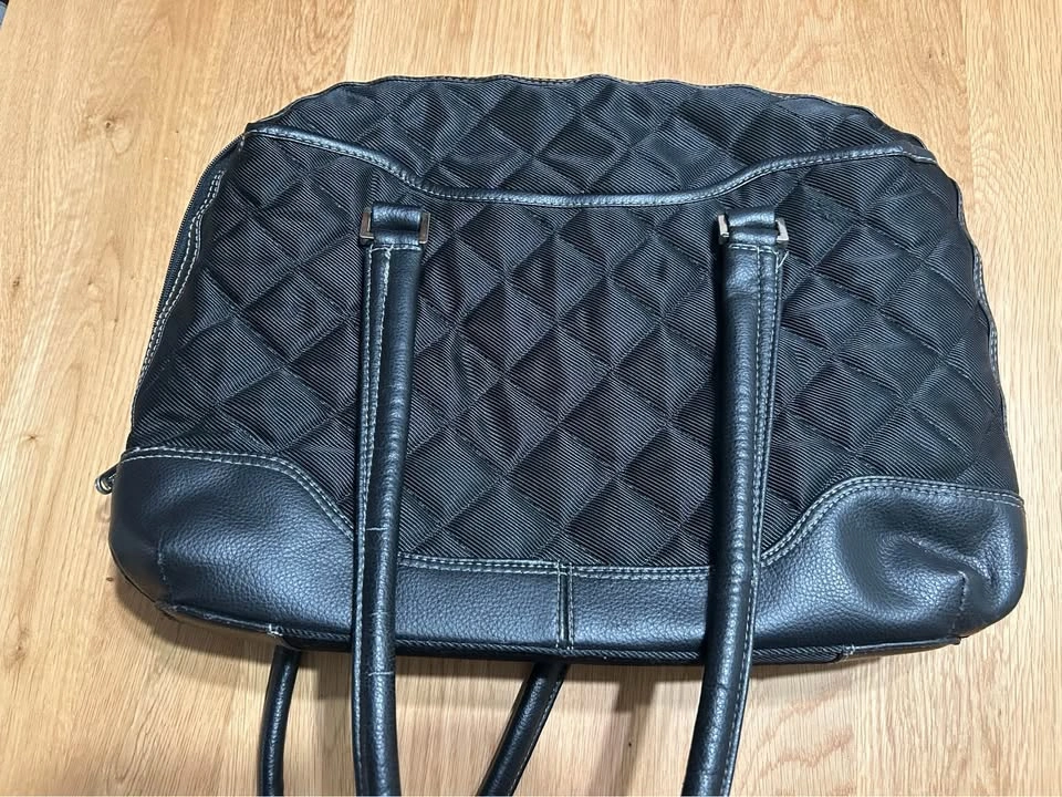 Black Quilted Laptop Tote Bag - photo 2