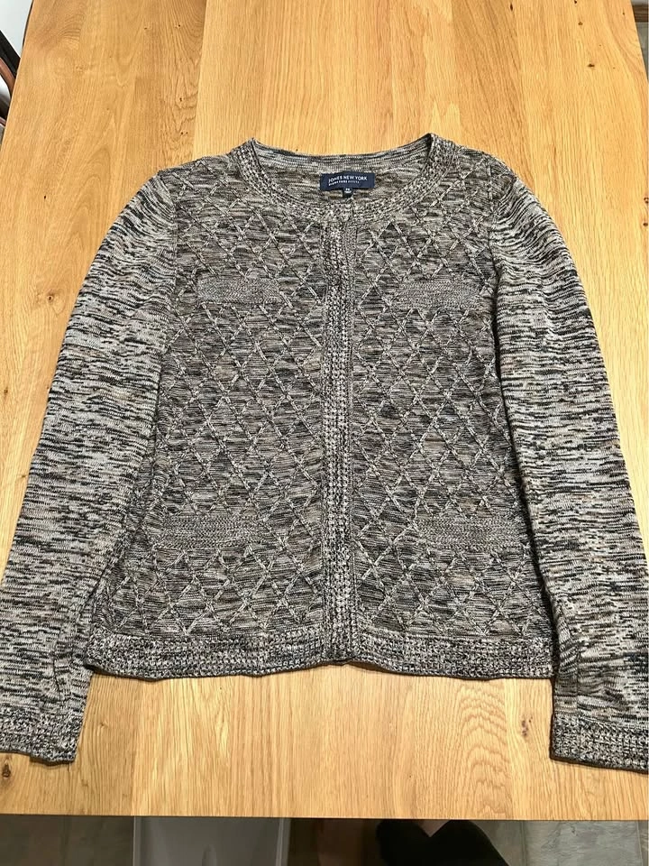 Jones New York Signature Petite Knit Cardigan Sweater Size PS