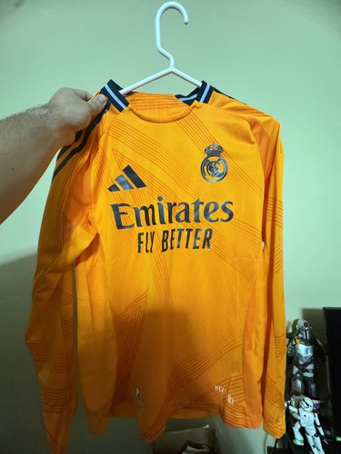 Real Madrid 2024/25 Away Orange Jersey Long Sleeve (Authentic) S