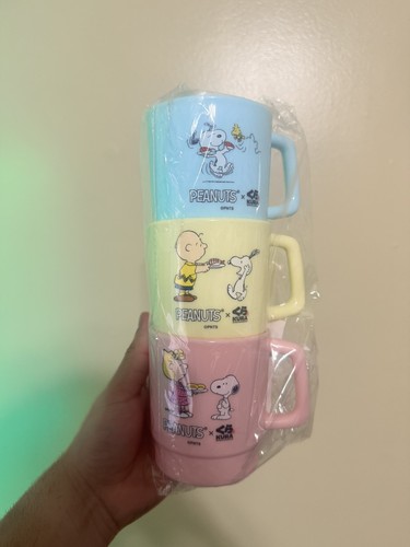 New Kura Sushi x Peanuts Snoopy Stackable Plastic Mugs
