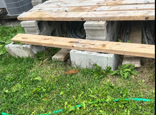 33 Cinder Blocks and 13 Wood Planks