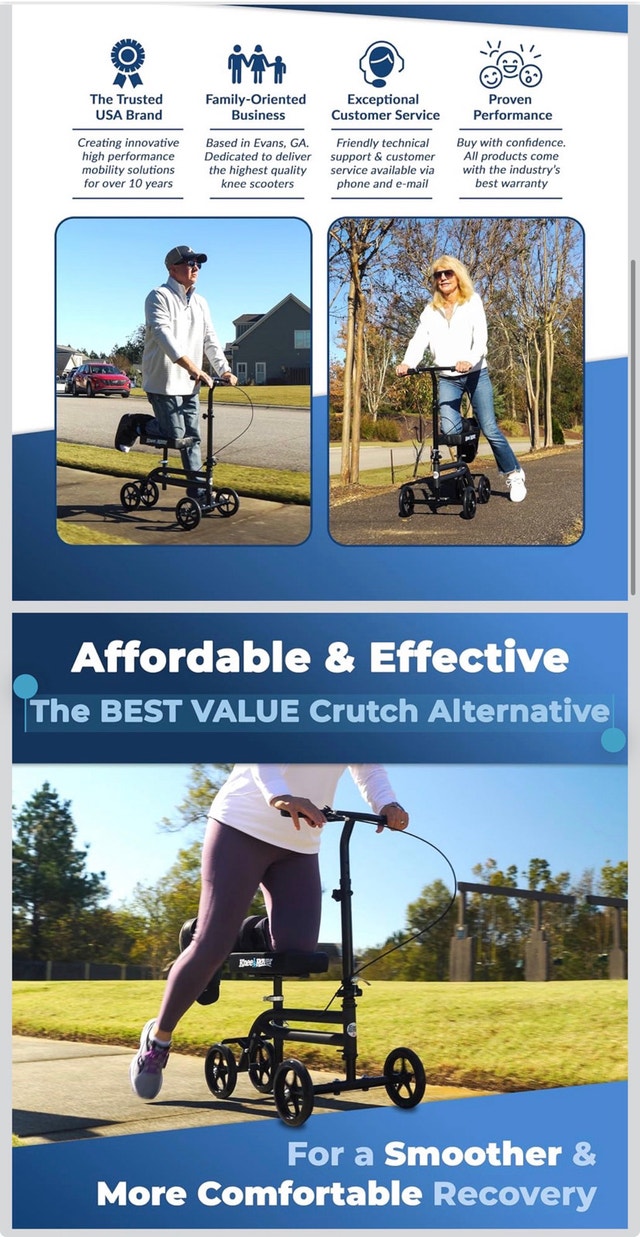 KneeRover Steerable Knee Scooter Walker - photo 5