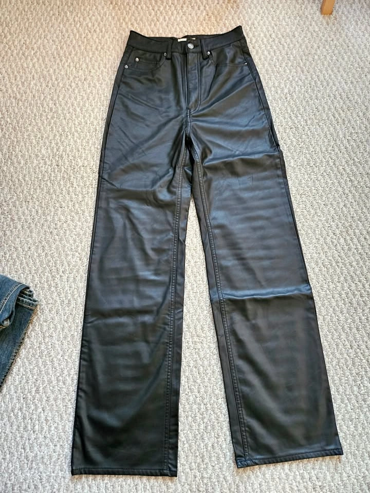 H&M Leather Pants - Straight Leg Size 4