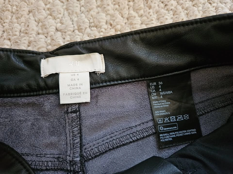 H&M Leather Pants - Straight Leg Size 4 - photo 2