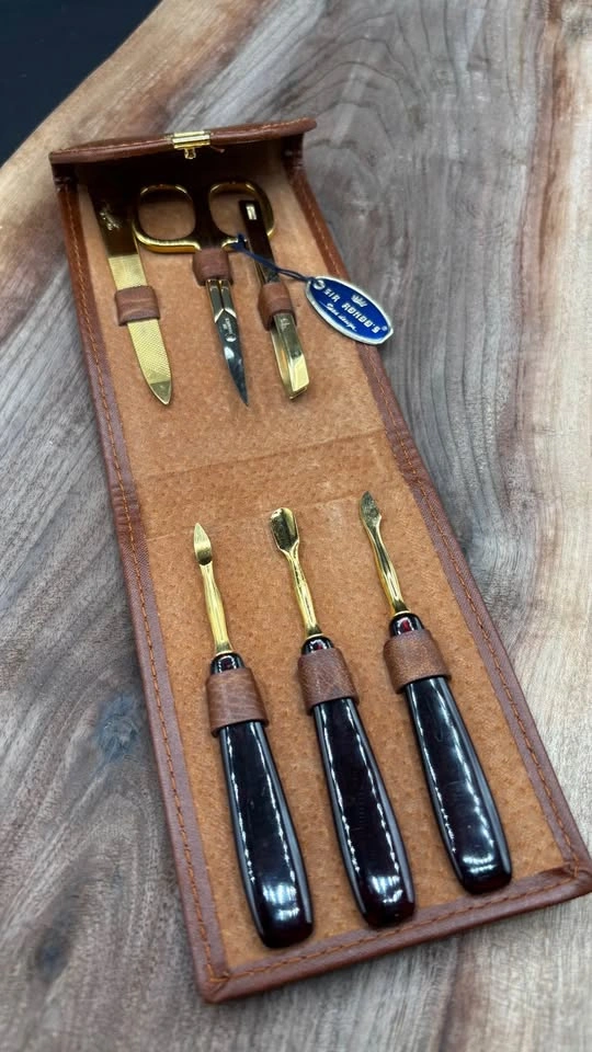 Vintage Sir Rondo’s Italian Leather Manicure Kit w/ Solingen Too - photo 2