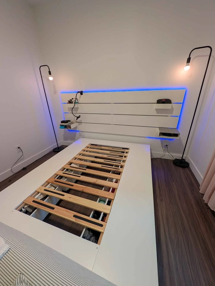 Queen bedframe + headboard ikea NORDLI - photo 4
