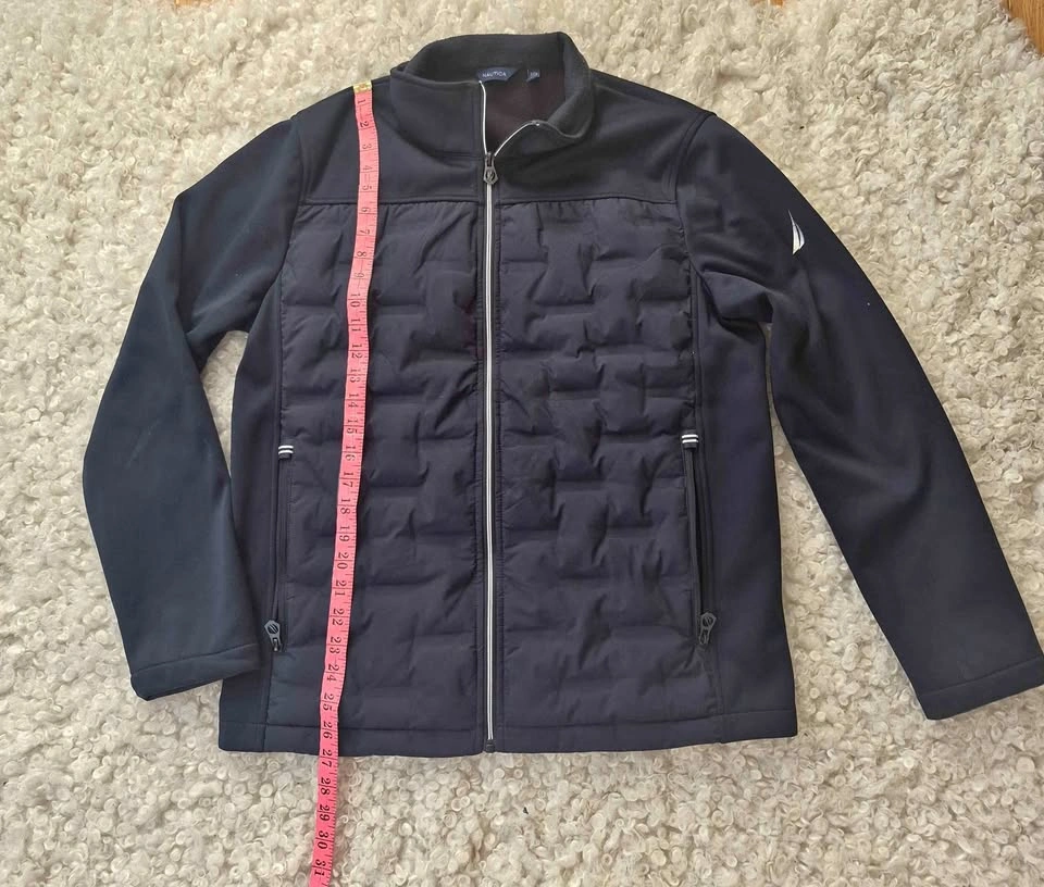 Nautica Men's Mixed Media Quilted Softshell Jacket Navy Small - photo 3