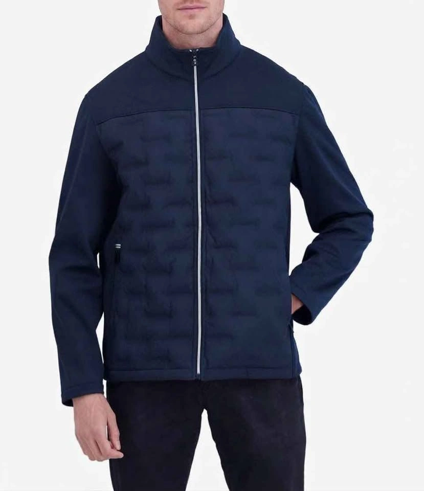 Nautica Men's Mixed Media Quilted Softshell Jacket Navy Small