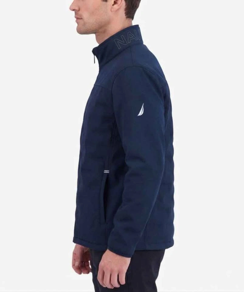 Nautica Men's Mixed Media Quilted Softshell Jacket Navy Small - photo 2