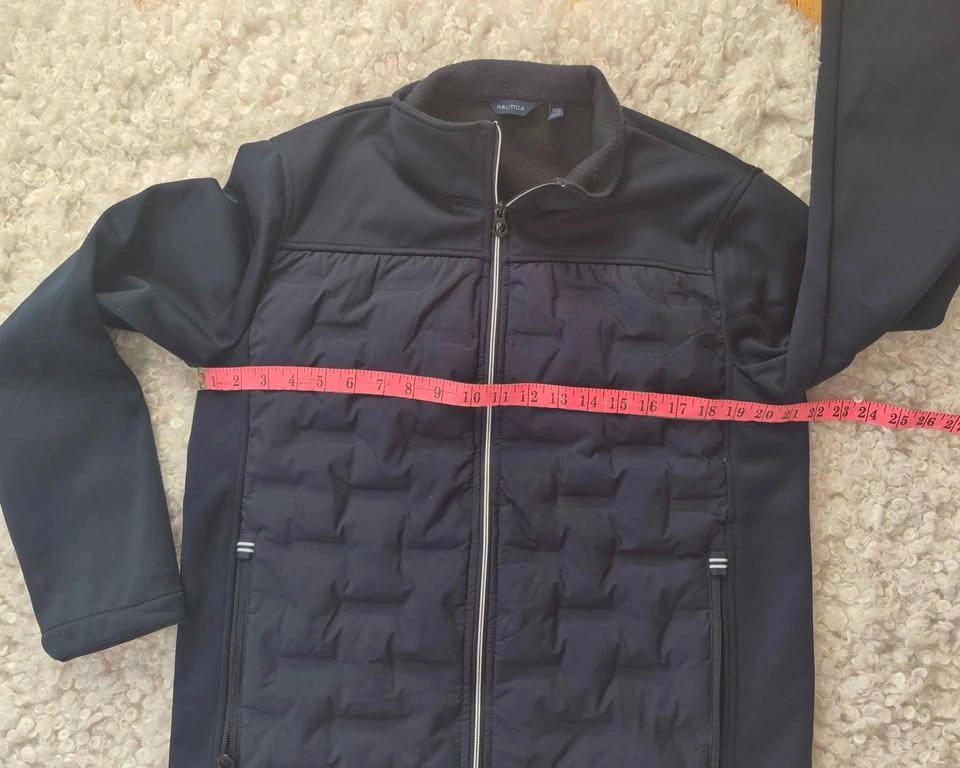 Nautica Men's Mixed Media Quilted Softshell Jacket Navy Small - photo 4