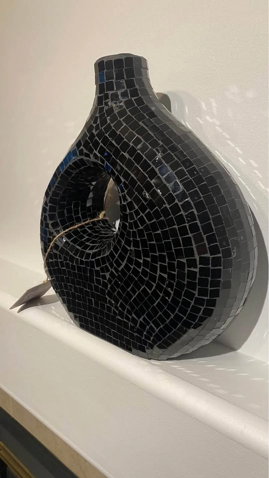 Glass Vase | Ecomix Home Decor - Black - Modern Mosaic Glass - photo 4