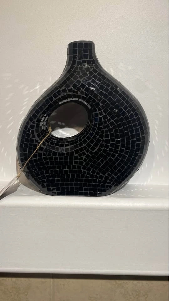 Glass Vase | Ecomix Home Decor - Black - Modern Mosaic Glass - photo 5
