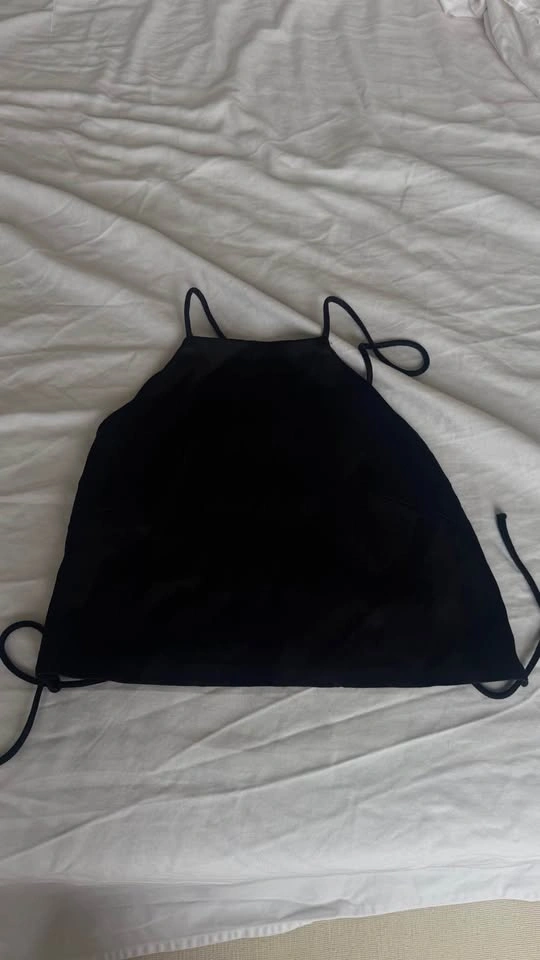 ZARA SATIN EFFECT OPEN BACK CROP TOP MEDIUM - photo 2