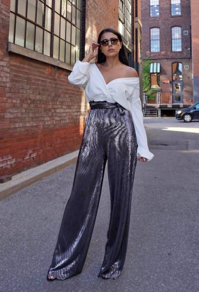 LIMITED EDITION METALLIC HIGHWAIST PANTS ORIGINALLY $189