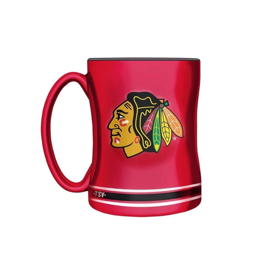 Chicago Blackhawks Red NHL Hockey Coffee Mug - photo 3