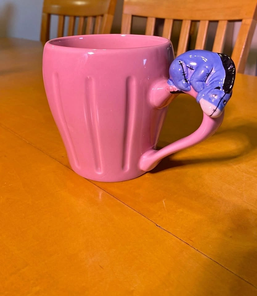 Disney Store Eeyore Pink Sculpted Handle Mug