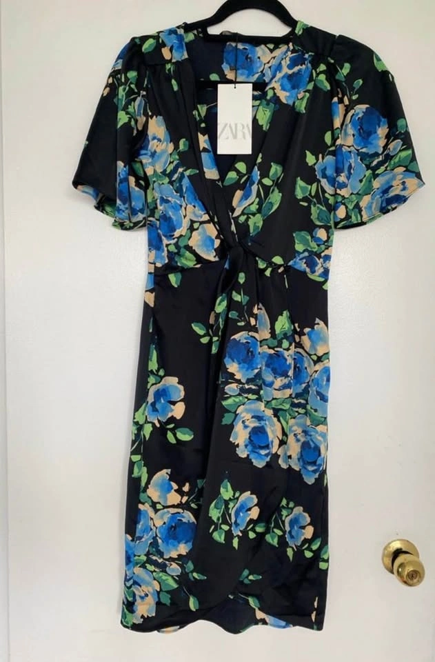NWT ZARA SATIN EFFECT DRESS SIZE SMALL - photo 2