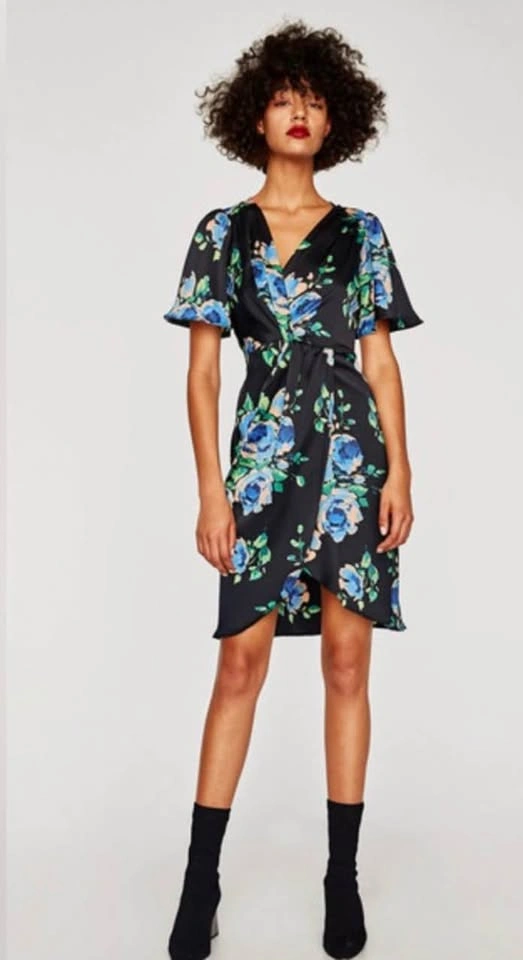 NWT ZARA SATIN EFFECT DRESS SIZE SMALL - photo 3
