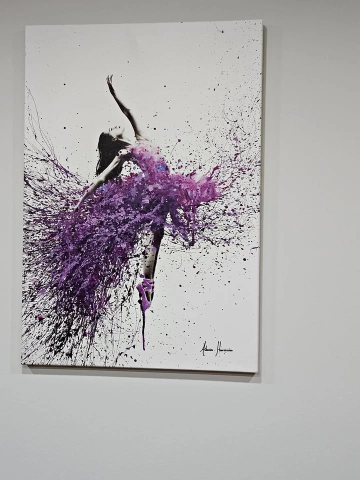 Purple Ballerina Dance Canvas Wall Art – 26" x 18"