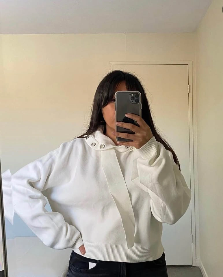 ZARA SWEATER ORIGINALLY $79 MEDIUM TIE IS MISSING - photo 3