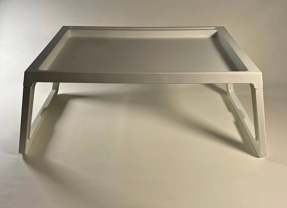 Folding Shelf Tray Stand - White