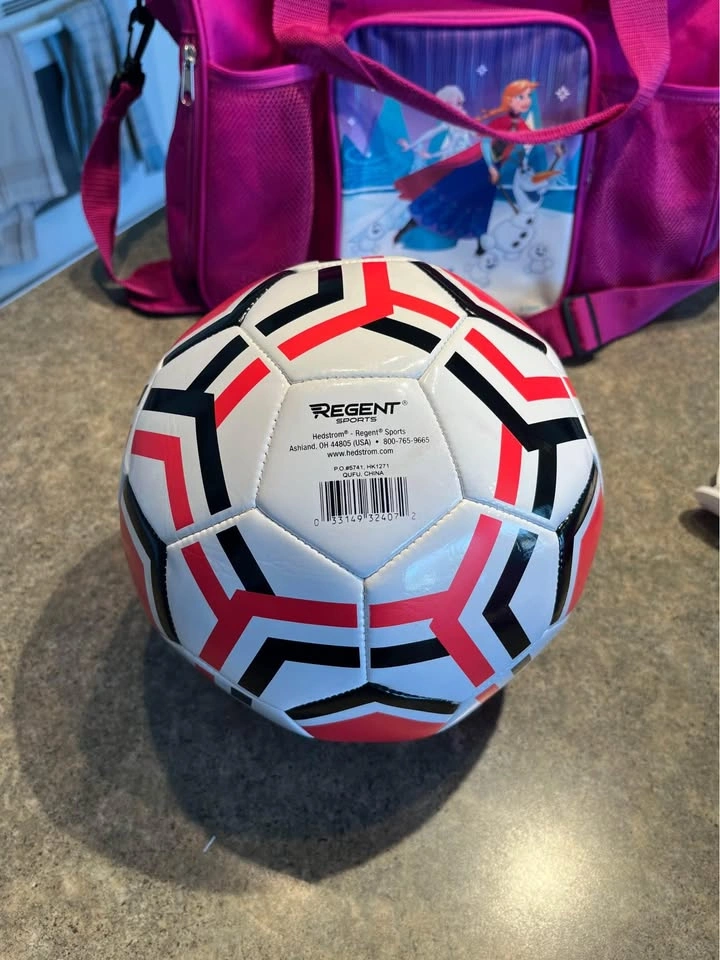 Girl’s Frozen Soccer bag, water bottle, shin guards, socks and s - photo 3