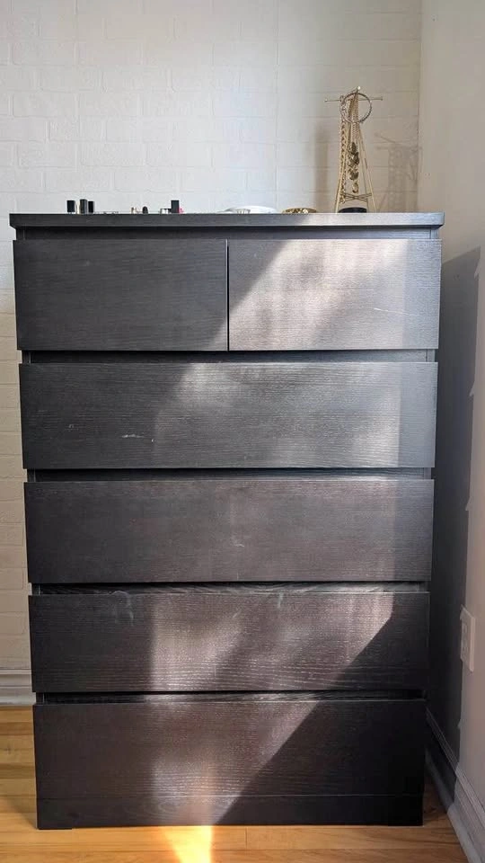 IKEA MALM 6-Drawer Dresser – Black-Brown | Spacious & Sturdy