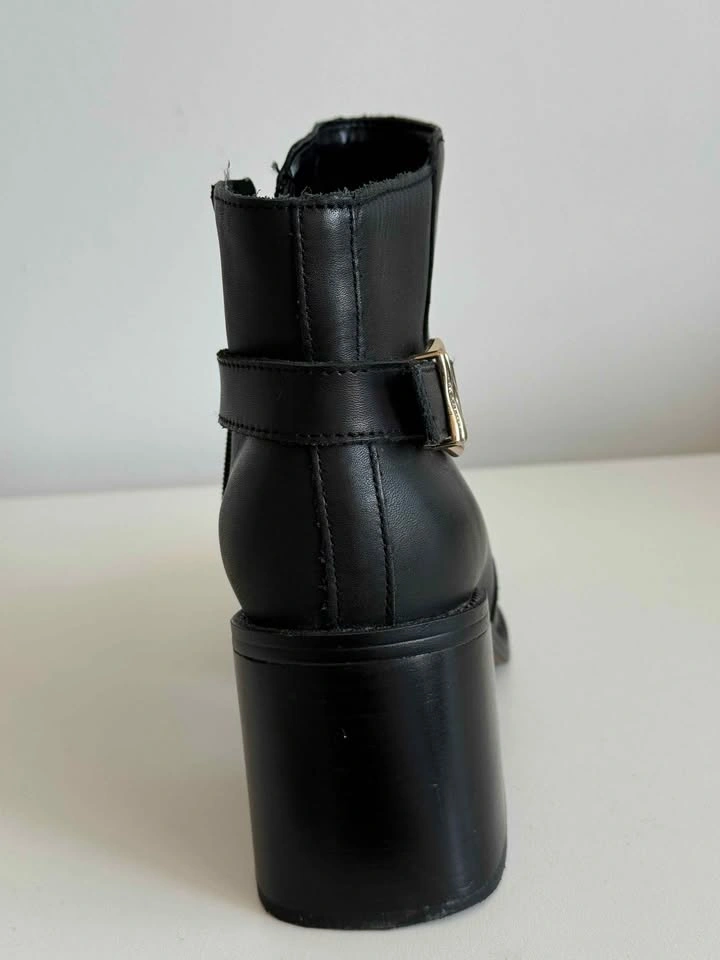 Vince Camuto Black Leather Block Heel Ankle Boots - photo 5