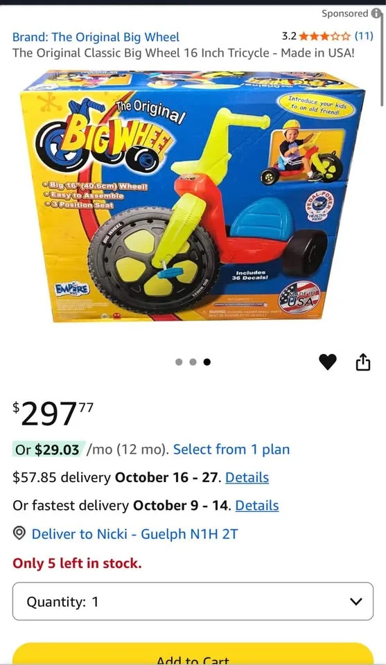 The Original Big Wheel!! - BNIB!! image indicator(5)