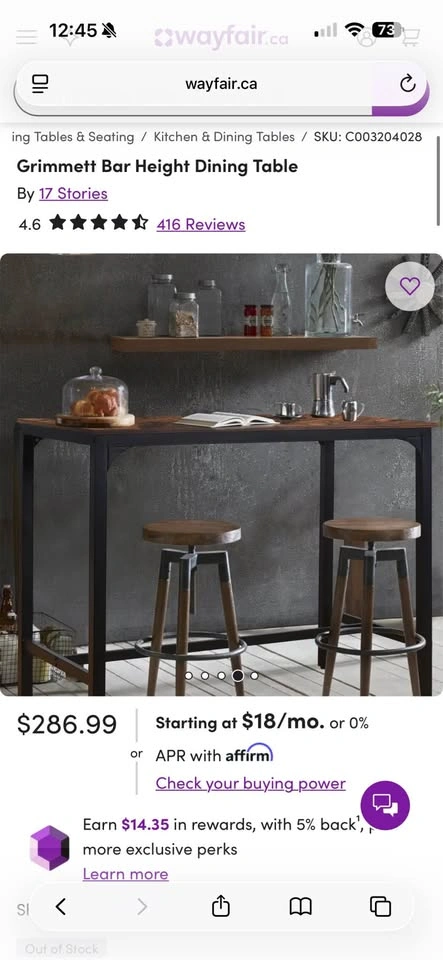 Bar height table - barely used - photo 3