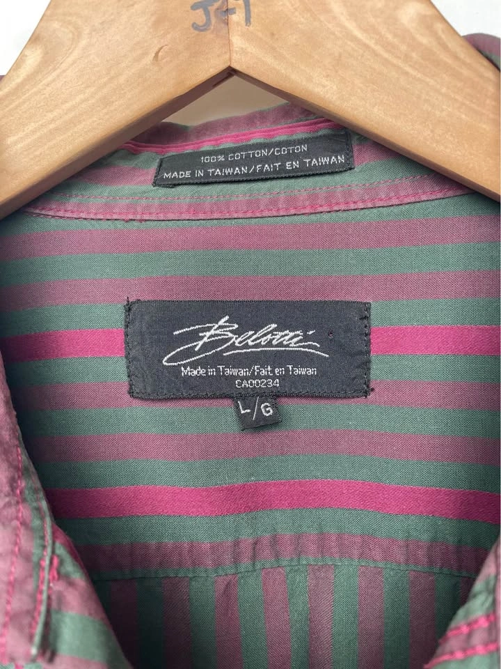 Vintage Belotti Striped Long Sleeve Button-Down Shirt - photo 3