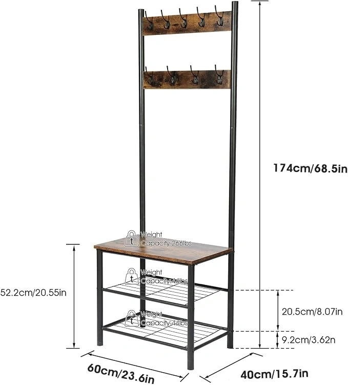 Shoe rack with coat hanger - photo 3