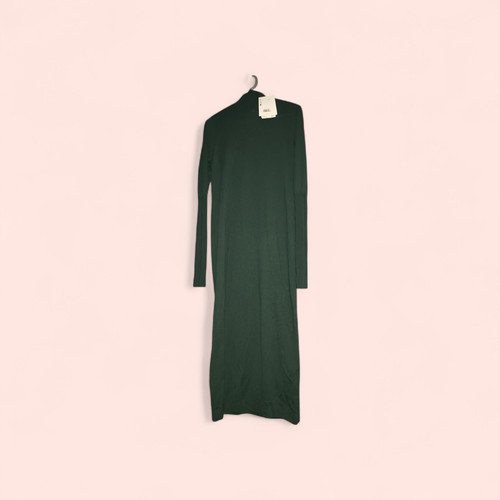 COS Dark Green Long-Sleeve Knit Dress Size Small New with Tags