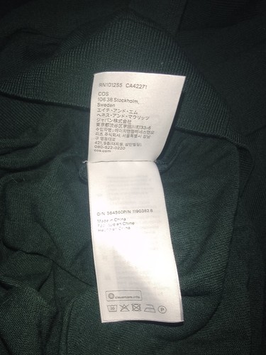 COS Dark Green Long-Sleeve Knit Dress Size Small New with Tags - photo 5