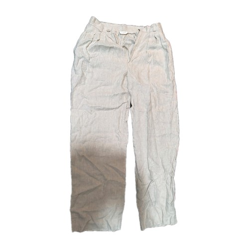 Exclusive Pierre Pleated Linen Posse Wide-Leg Trousers Size S