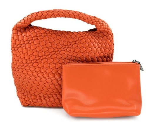 Woven Mini Hobo Bag in Orange BC Bags