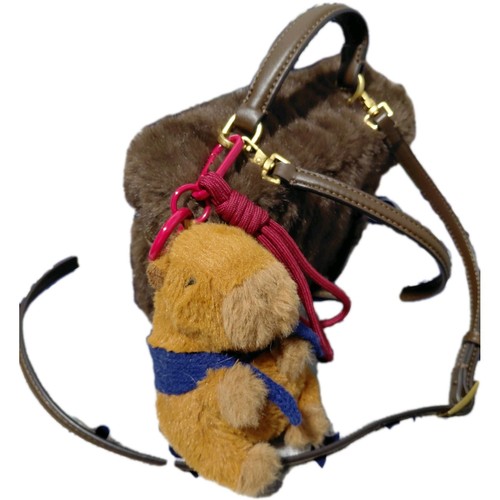 ZARA Woman Faux Fur Rigid Bag with Hamster Toy Brown - photo 5