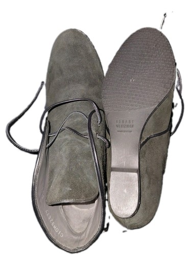 Stuart Weitzman Kalahari Lace Up Wedge Suede Booties Black size - photo 4