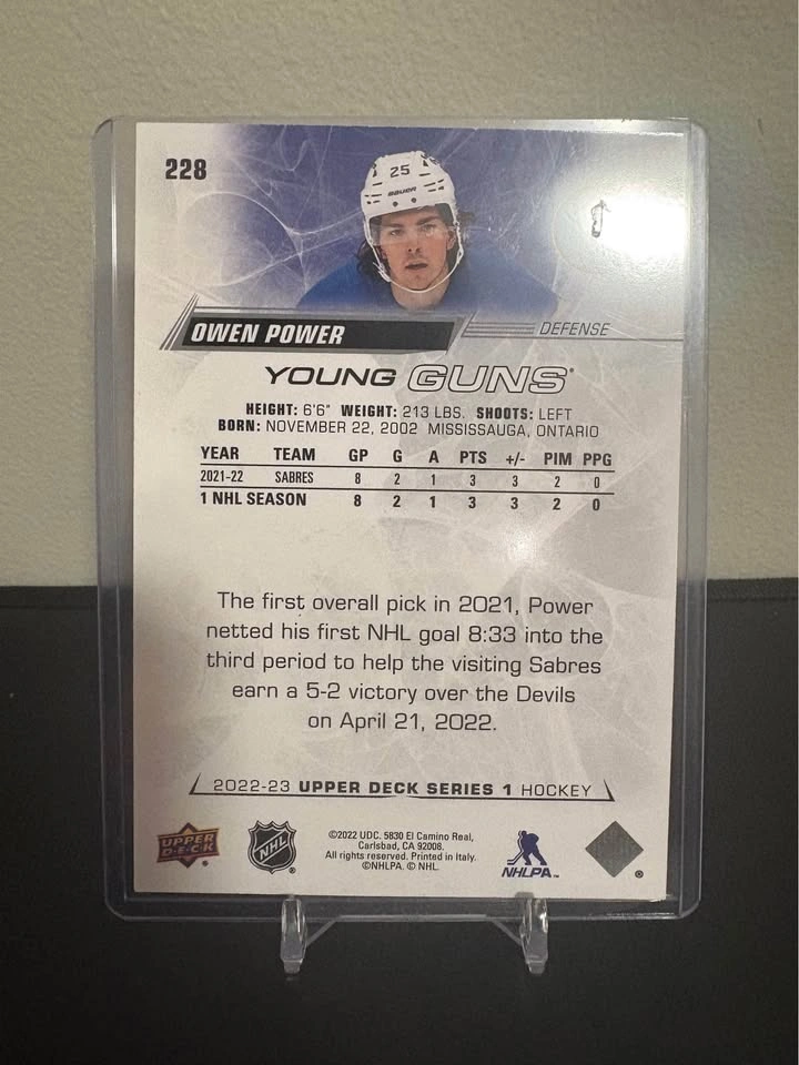 2022-23 Upper Deck Series 1 Owen Power Young Guns JUMBO Rookie C - photo 2