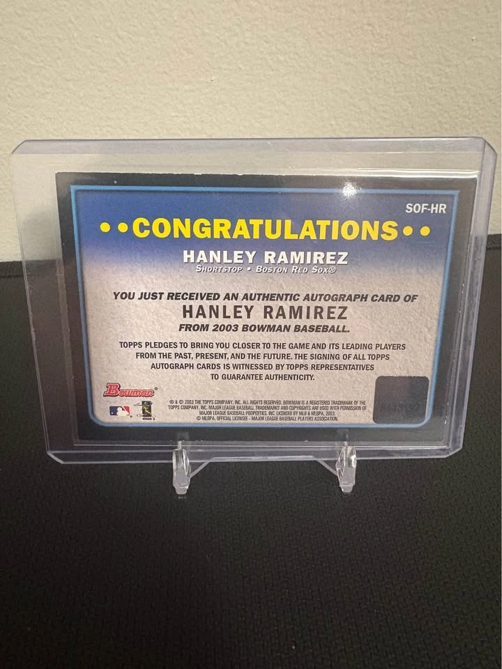 2003 Bowman Hanley Ramirez Certified Autograph Baseball Card - photo 2