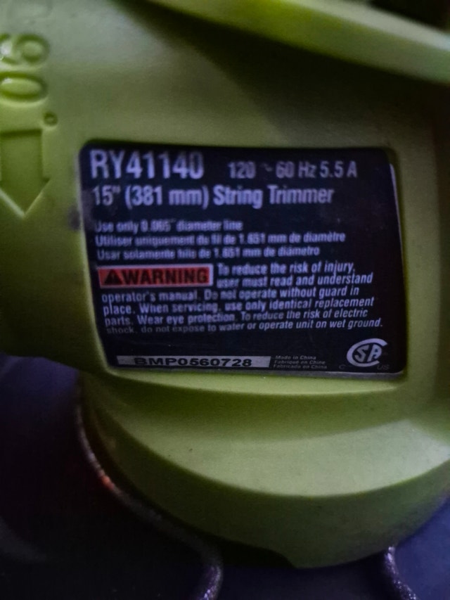 15'' Ryobi String Trimmer Electric Green RY41140 - photo 4