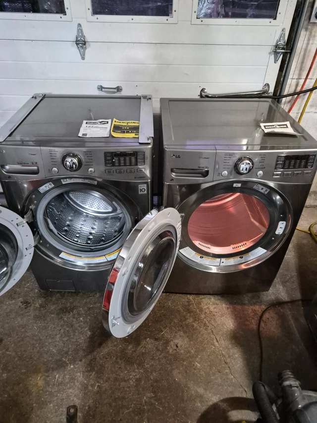 LG washer and dryer Gray matching steam direct drive - photo 4
