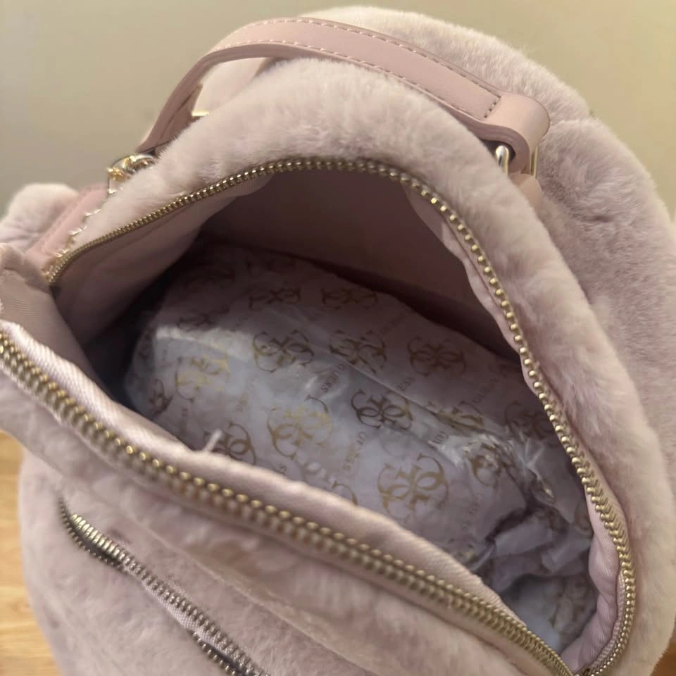New Guess Blush Pink Faux Fur Mini Backpack - Unused - photo 4