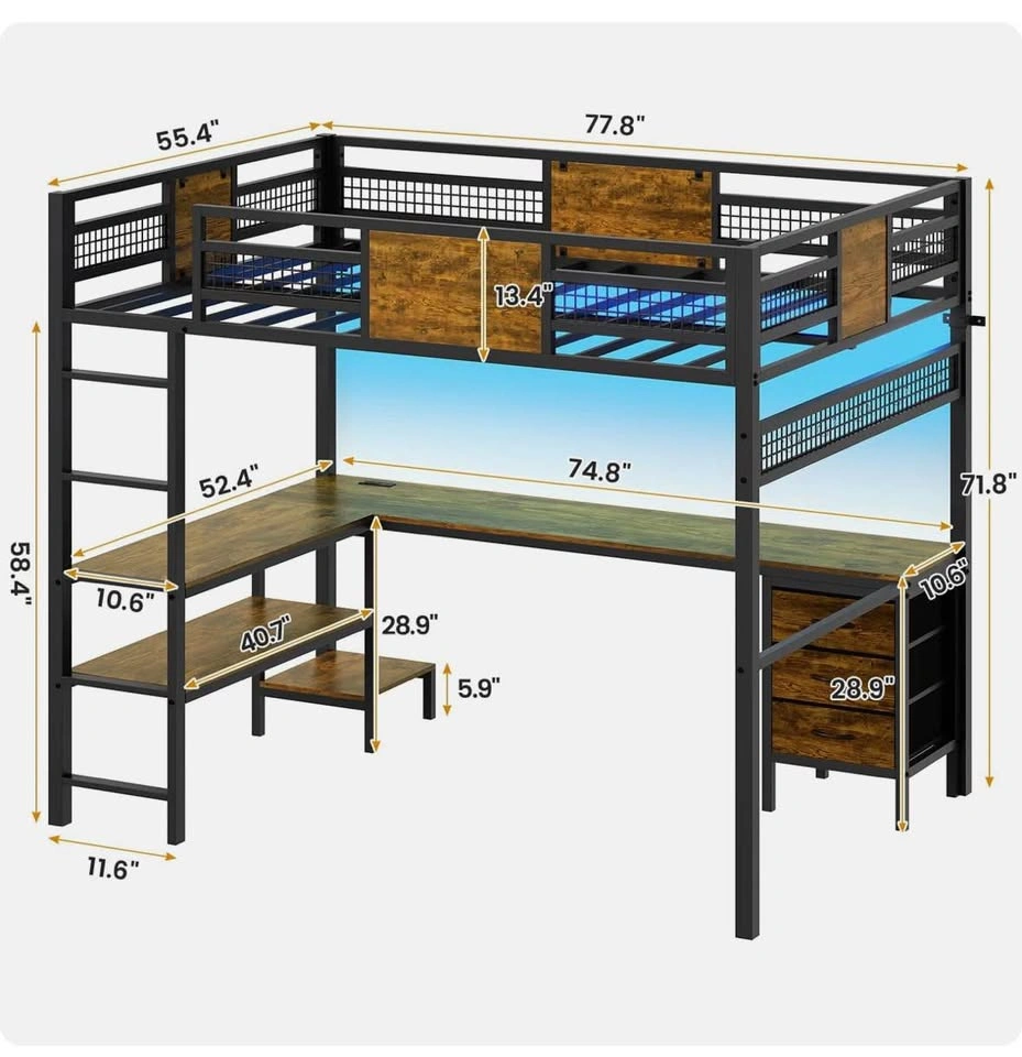 Double loft desk bed frame (just the frame) - photo 3