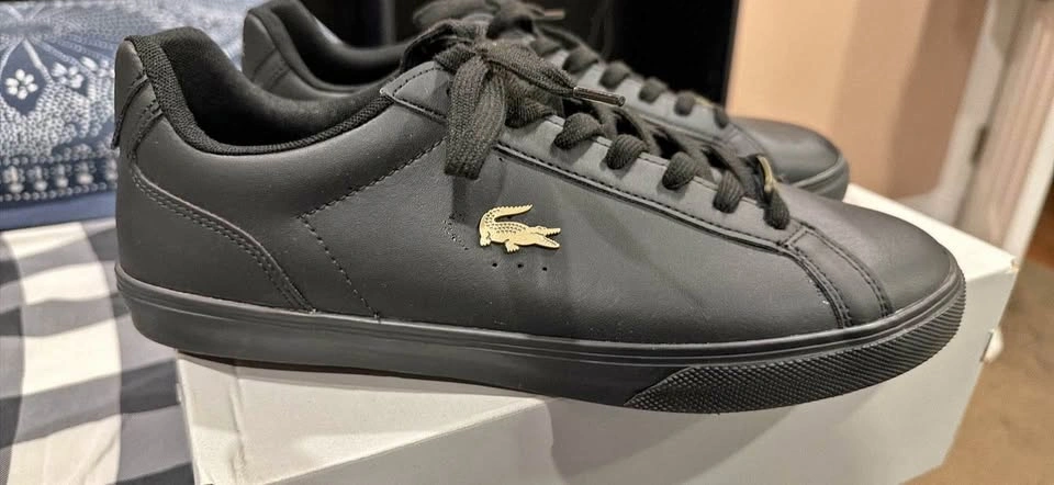 Lacoste Men’s Leather Sneakers - Black Size 12