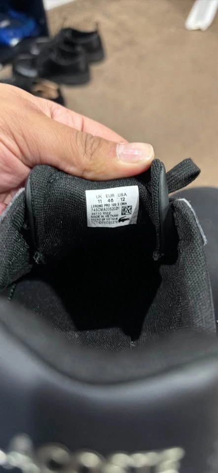 Lacoste Men’s Leather Sneakers - Black Size 12 - photo 4