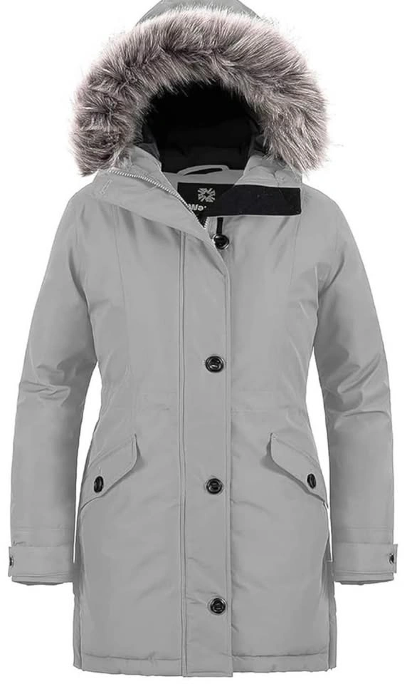 WenVen Women's Grey Winter Parka - photo 3