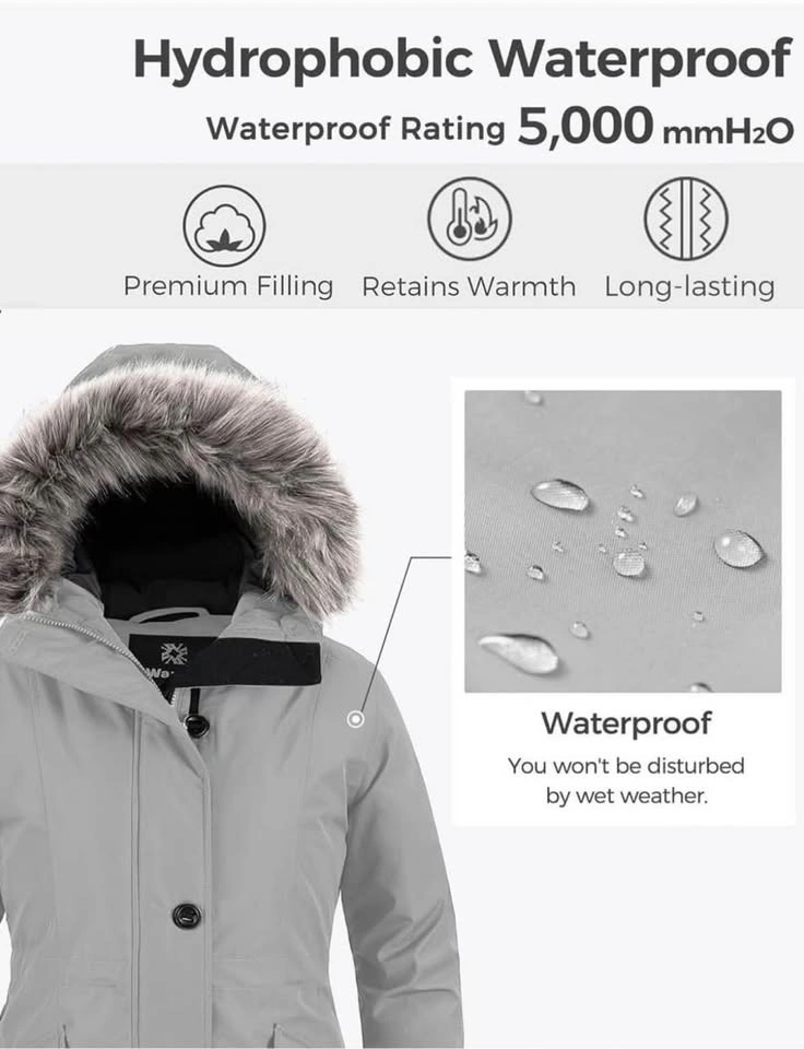 WenVen Women's Grey Winter Parka - photo 5