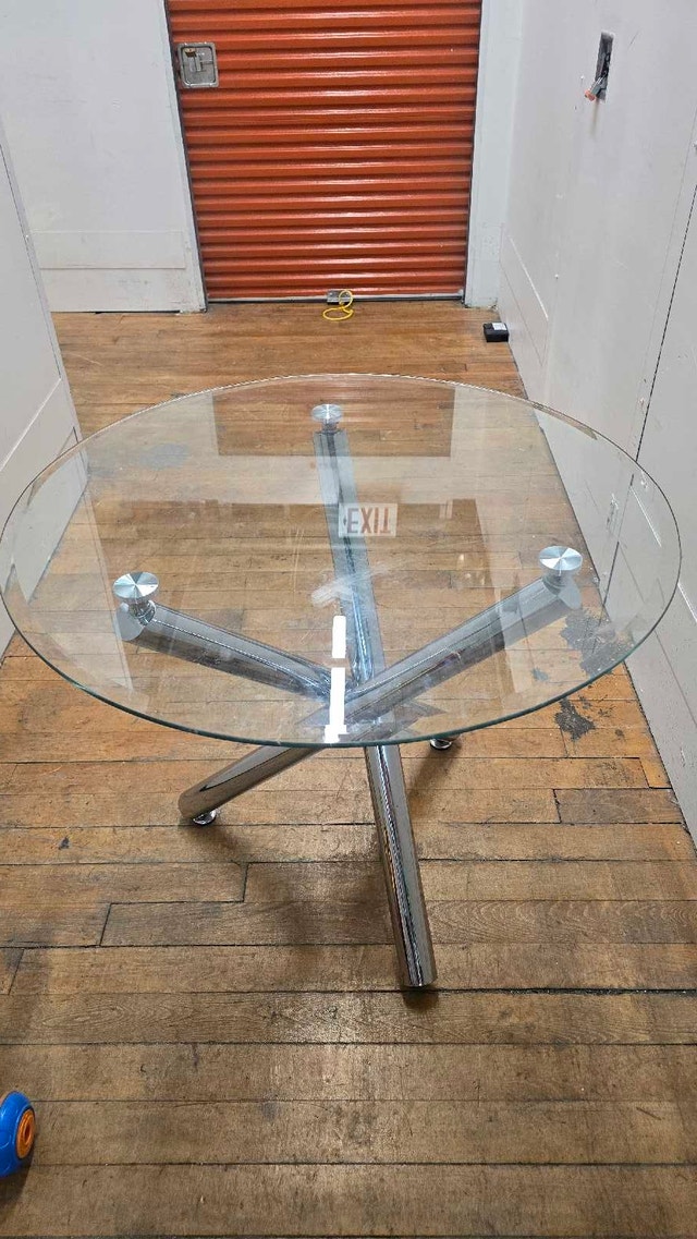 Glass dining table