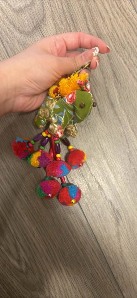 Fabric Horse Keychain with Pom-Poms - photo 2